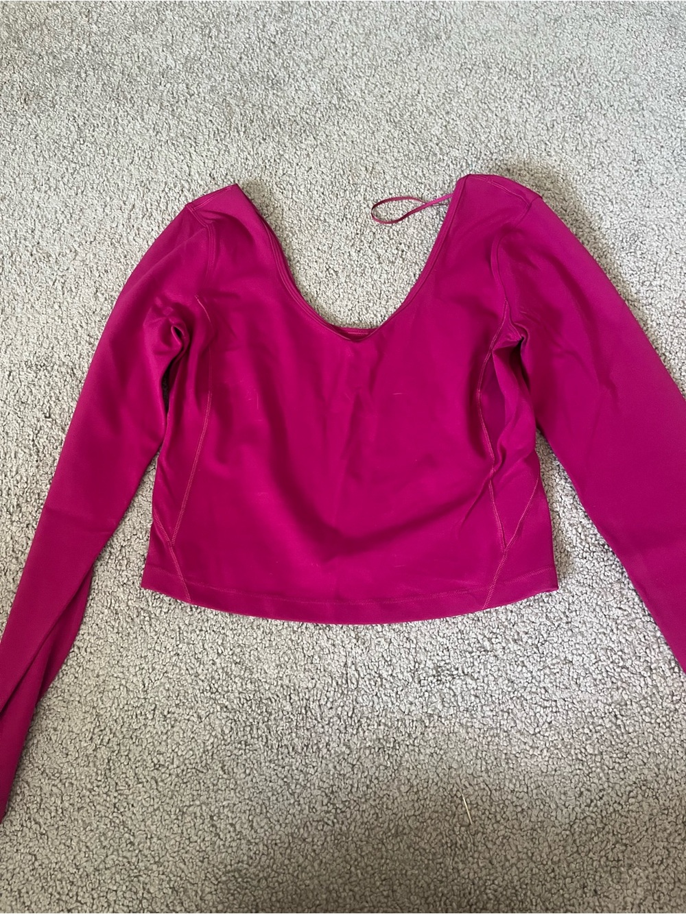 Lululemon Long Sleeve Scoop Neck Women's Crop Top - Fuchsia Pink